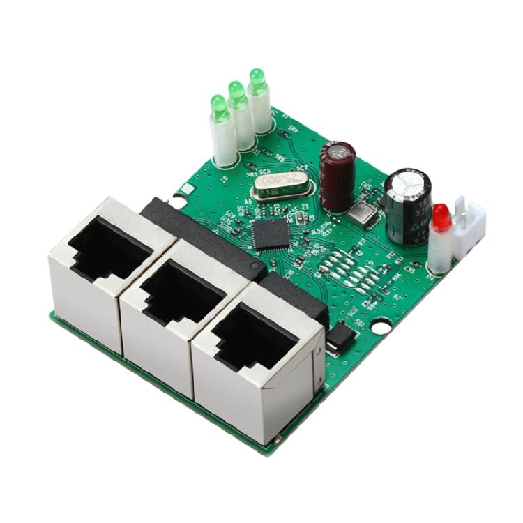 3Port 100Mbps Ethernet Networking Switches Design Plugs and Play Featuring LED Indicators for Real Time Status