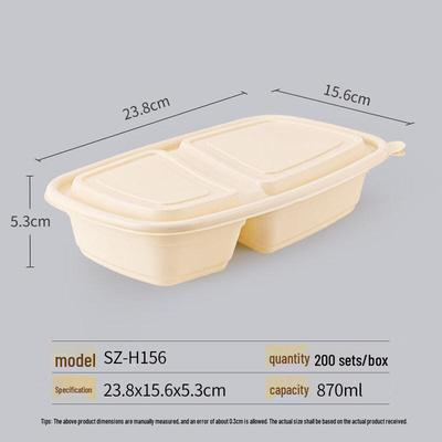 ZISIZ Caja de Almuerzo Desechable de Papel Biodegradable