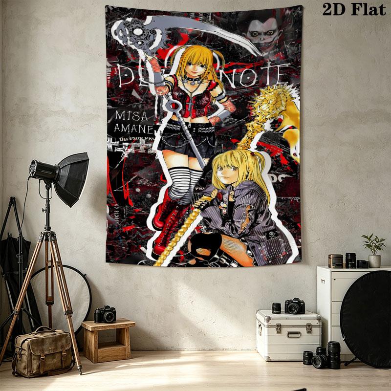 Amane Misa Death Note Wall Tapestry Aesthetic Wall Hanging Printed Fabric Blanket Decorative Tapestries For Bedroom Living Room Home Decor