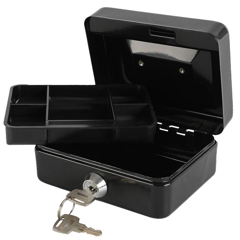 Money Box For Cash Cash Register Box With Lock Multi-Compartment Bill Holder Organizer For Business Use Home Security Studio