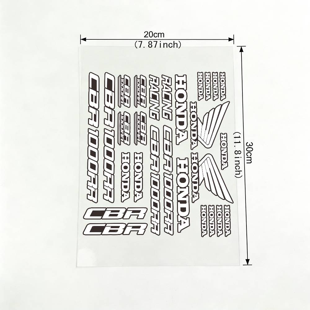 

For HONDA CBR 18 colors Waterproof Reflective Motorbike Stickers Easy Peel Removable Decals for Motorcycle Car 20x30cm
