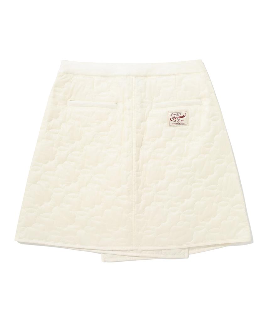 Covernat Woman Cloverheart Quilted Wrap Mini Skirt Light Yellow
