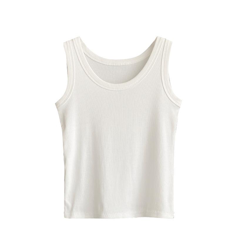 Spring and Summer New Wide Shoulder Vest Women's Big Collar Simple Base Inner with Small Vest Women's Sleeveless Vest