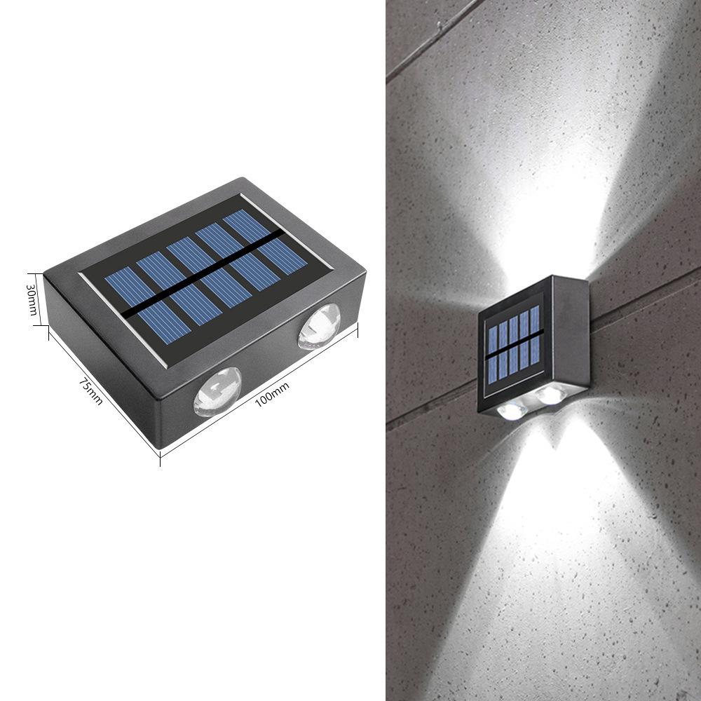Lampă LED de perete pentru exterior, impermeabilă: Lumină solară cu funcție sus-jos pentru grădină și pereți exteriori