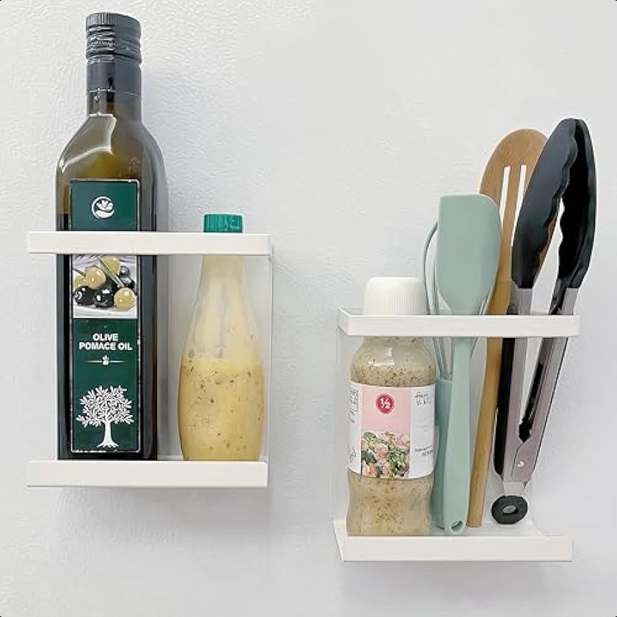 Magnetic Spice Rack for Refrigerator 2PCS Spice Rack Organizer Perfect Space Saver for Kitchen Holding Spice Jars Bottle Cling