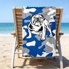 Bulldogs Team Crest Design Microfiber Beach Towel, Lightweight And Quick-Dry, for Summer Travel, Beach Essential, Swimming Pool Outdoor