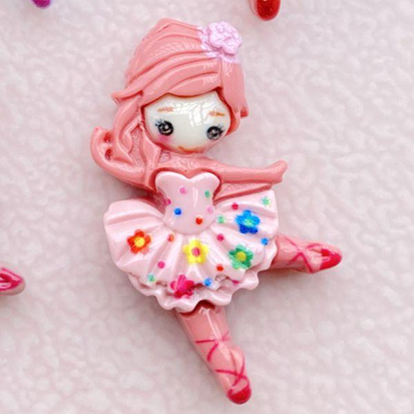 10 Pcs New Kawaii Resin Cartoon Ballet Girl Resin Scrapbook Diy Jewelry Children Gift Hairpin Accessorie