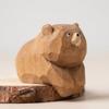 Cute Wooden Carving Ornament Decoration Mini Bear Statue Cuddly Wooden Bear Figurines  Gift