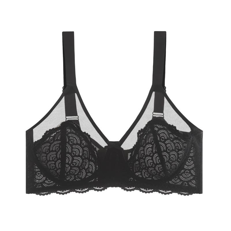 Plus Size Women Ultra Thin Breathable Sexy Lace Memory Wire Cotton Free Adjustable Underwear