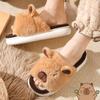 Fashion Women Home Slippers Capybara Cute Cartoon Comfortable Anti Slip Platform Ladies Summer Indoor Slipper Fashionable Linen Slippers