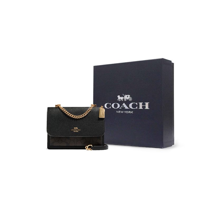 Coach Borsa a Spalla Klare 21 con Catena Borsa a Fisarmonica in Pelle Borsa a Spalla da Donna Nero 91019-IMAA8