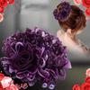 1 Stück stilvolles Haargummi mit Rose und Spitze | Großes, hochelastisches Haargummi mit Blumenmuster, erhältlich in den Vintage-Farben Rot und Schwarz