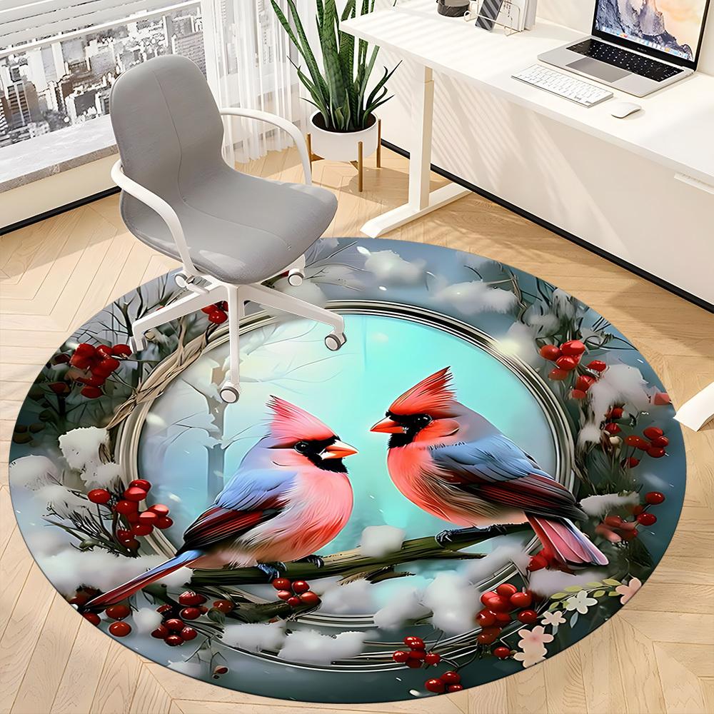 1pc Cardinals Winter Carpet for Office, Non-slip, Soft and Durable Office Rug, Perfect for Office Yy260128029