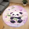 1 Peça Tapete Redondo para Cadeira Panda Corações - Antiderrapante, Tapete para Chão para Escritório, Quarto, decoração de casa Presente de Natal c0528013