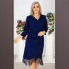 2024 Autumn Women's Plus Size Slimming Long Swing Dress - Simple, Solid Color, Age-Reducing.