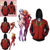 Evangelion Asuka Langley Soryu Cosplay Costume Anime Hoodie Zipper Sweat Jacket