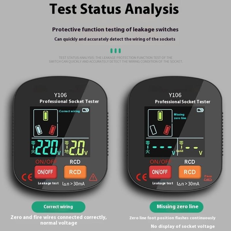 Small Voice Feedback Electrical Tester ABS Socket Diagnostic Tool for Socket Wiring Analysis & Fault Identification