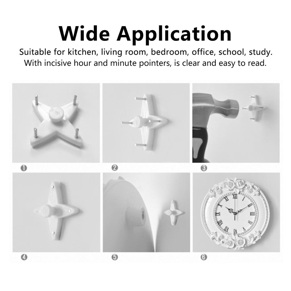 European  Wall Clock Silent Battery Operated Clock for Home Living Room Bar Hotel Decor Mute Wall Clock Non‑Ticking Clock