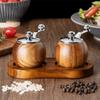Ceramic Grinding Core Spherical Pepper Grinder Wooden Manual Pepper Grinder  for Grilling Frying