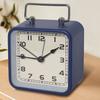 Square Metal Alarm Clock Snooze and Battery Operated Night Light Desk Clock for Bedroom Travel Kitchen Kid Room Hotel