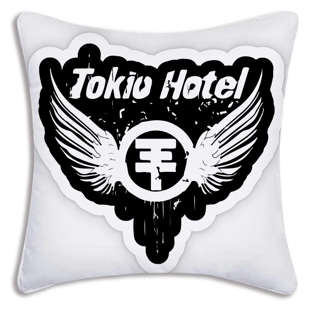 Hot Rock Band Tokios Hotels Pillow Covers Cartoon Sofa Decorative Home Double-Sided Printing Short Plush Cute Cushion Cover