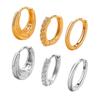 3 Paires de Boucles d'Oreilles Créoles Rondes Boucles d'Oreilles Mode Classiques avec Fermoir à Ressort Bijoux Polyvalents Empilables pour Femmes
