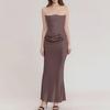 Ladies Summer Temperament With Breast Fish Sexy Slim Fishtail Fishtail Skirt Long Solid Color Dress