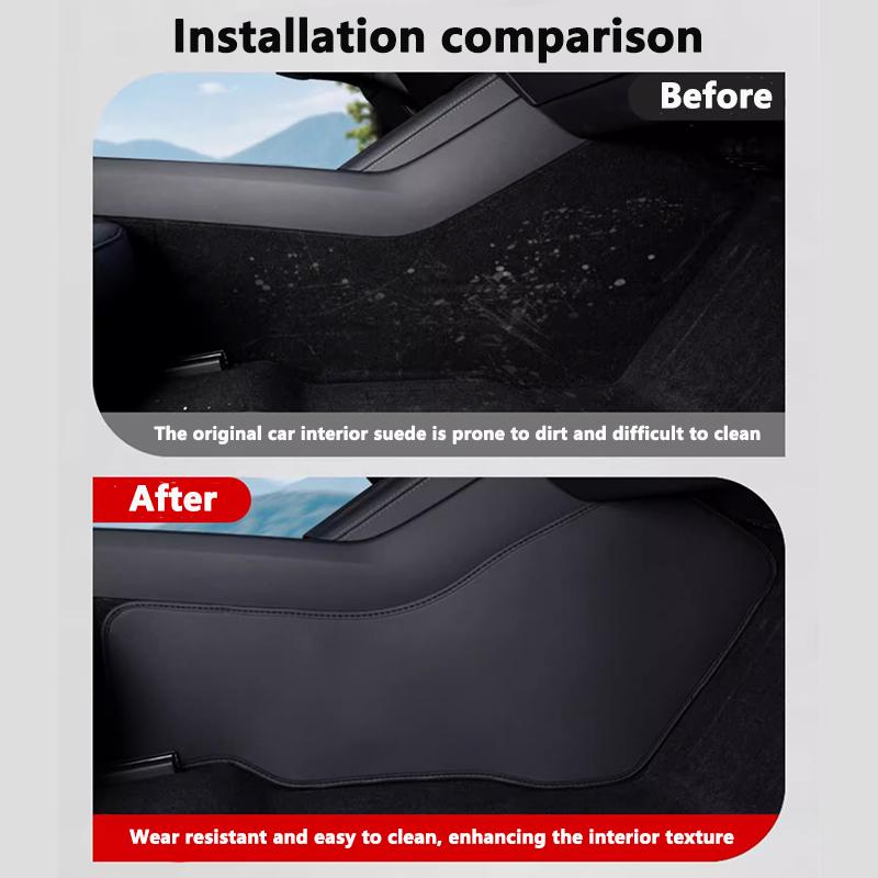 For Tesla Model Y Juniper Leather Side Defense Anti-kick Pad Central Control Anti-dirty Pad Protective Car Interior Accessories