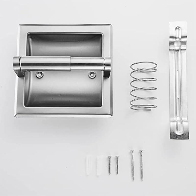 Wall Mounted Toilet Paper Holder, Recessed Toilet Paper Holder, Space Saving Design, Stainless Steel Paper Towel Dispenser