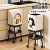 High-footed Trash Can Household Large-scale Large-capacity Kitchen No-bending Paper Basket Universal Wheel Removable Double-layer Trash Can