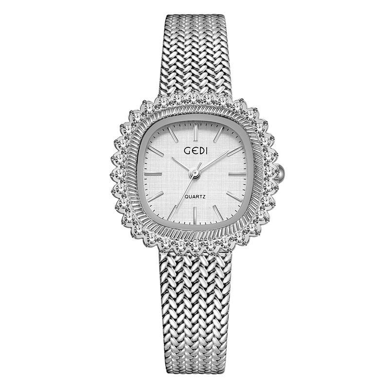 Medieval Wheat Ear Small Gold Watch Light Luxury Diamond-Encrusted Retro Watch Women S Niche High-End Quartz Watch