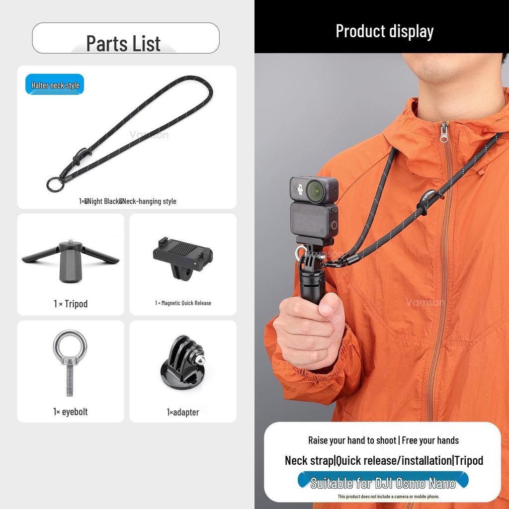 DJI Osmo Nano HD Explosion-Proof Tempered Film & Selfie Stick for Action Camera