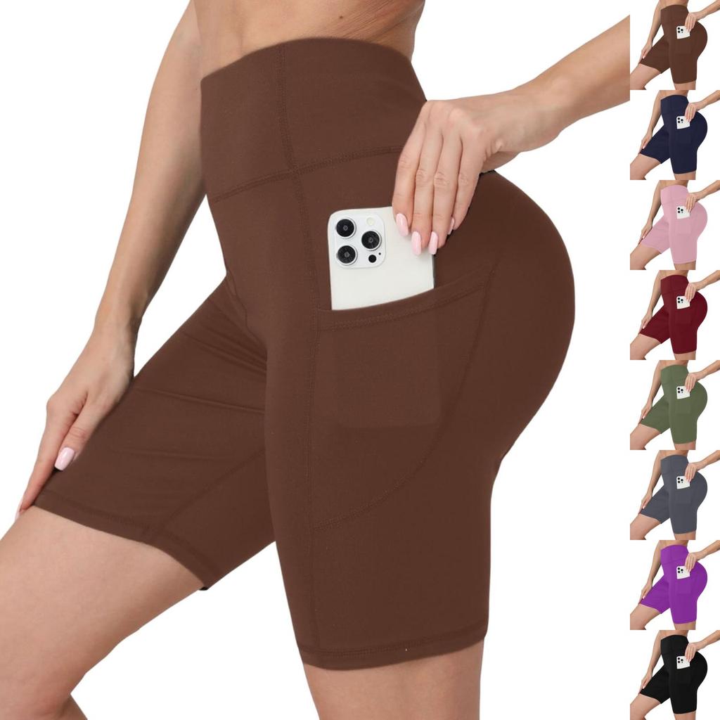 Women's Tight Running High Waist Stretch Fitness Pants Hip Shorts