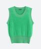 RONRON Hairy U Neck Knit Vest Green