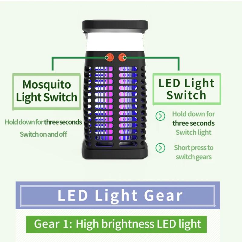 Nuova lampada solare ammazza-zanzare a luce viola UV, lampada ammazza-zanzare cattura-zanzare multifunzionale per esterni e interni