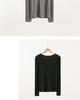 Women's Slim Fit Long Sleeve Half Open Collar T-shirt with Button Detail