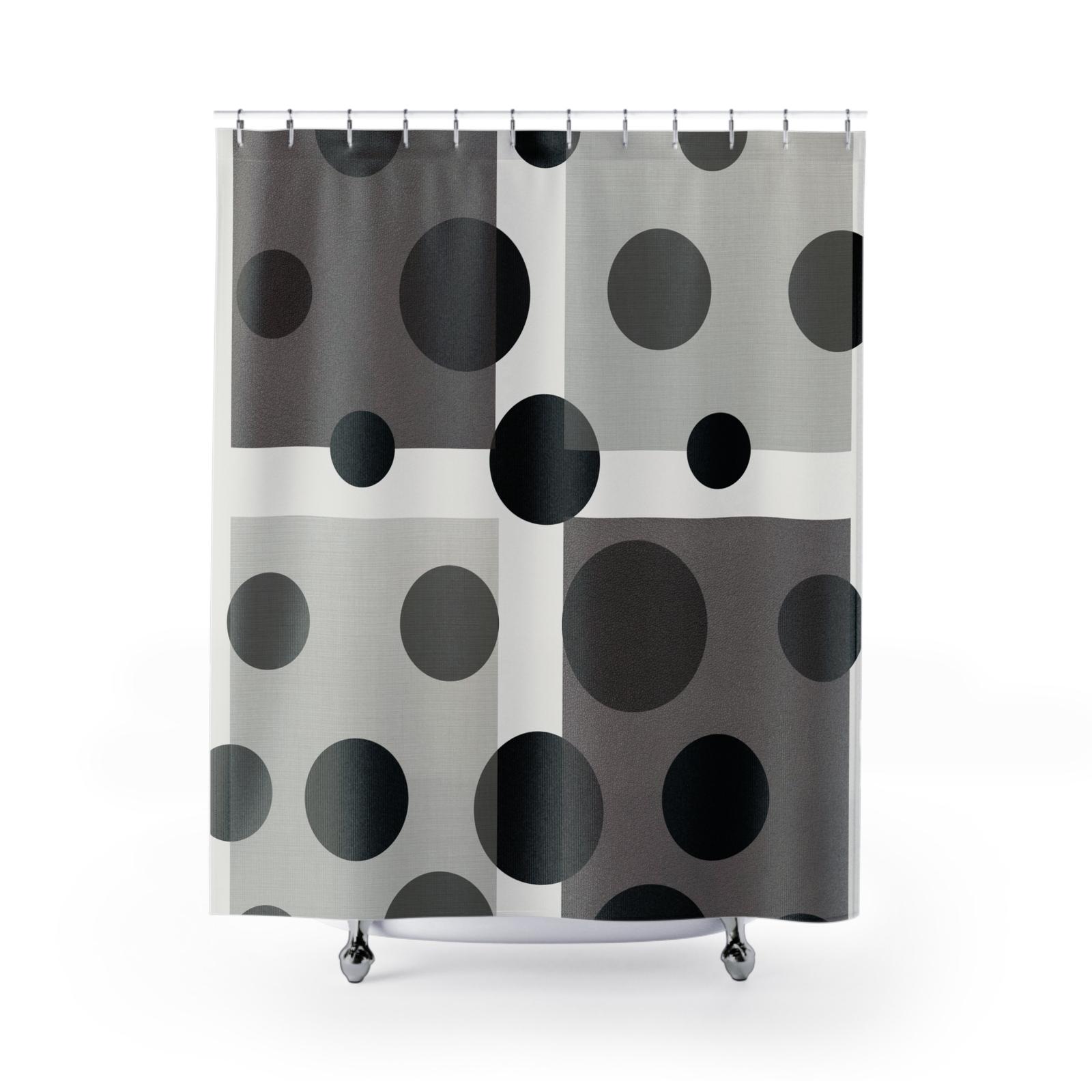 

Black And Gray Polka Dot Shower Curtain Geometric Pattern Modern Minimalist Design Elegant Bathroom Decor Waterproof Non-Toxic W60H190(CM)-1 Pcs