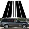 6 vnt. automobilio langų dangteliai, statramsčių lipdukai, juodi priedai Land Rover Range Rover L405 2014-2021