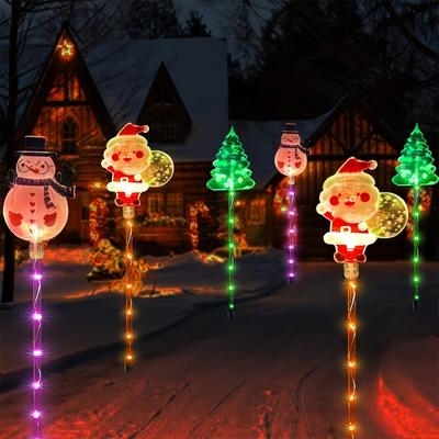 Pack of 6 Waterproof Plastic Solar Power Stake Lights Ideal for Safe Outdoor Holiday Decoration Any Weather Conditions