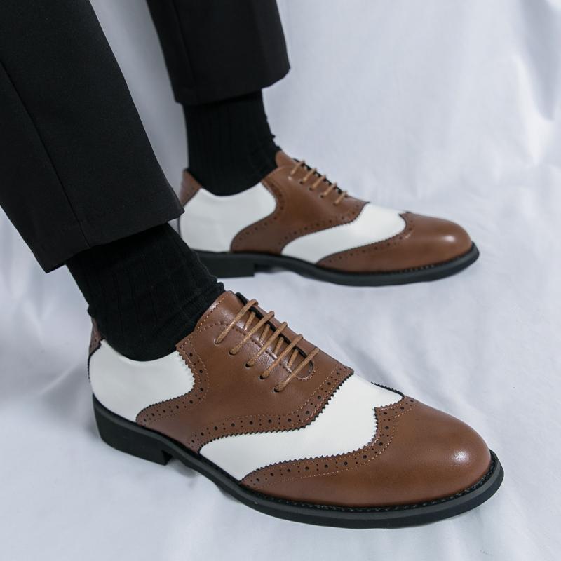 Fashion Fashion Men Designer Black Casual Leather Pointed Toe Shoes Casual Business Lace Up Formal Work Shoes Party Wedding Oxford Shoes