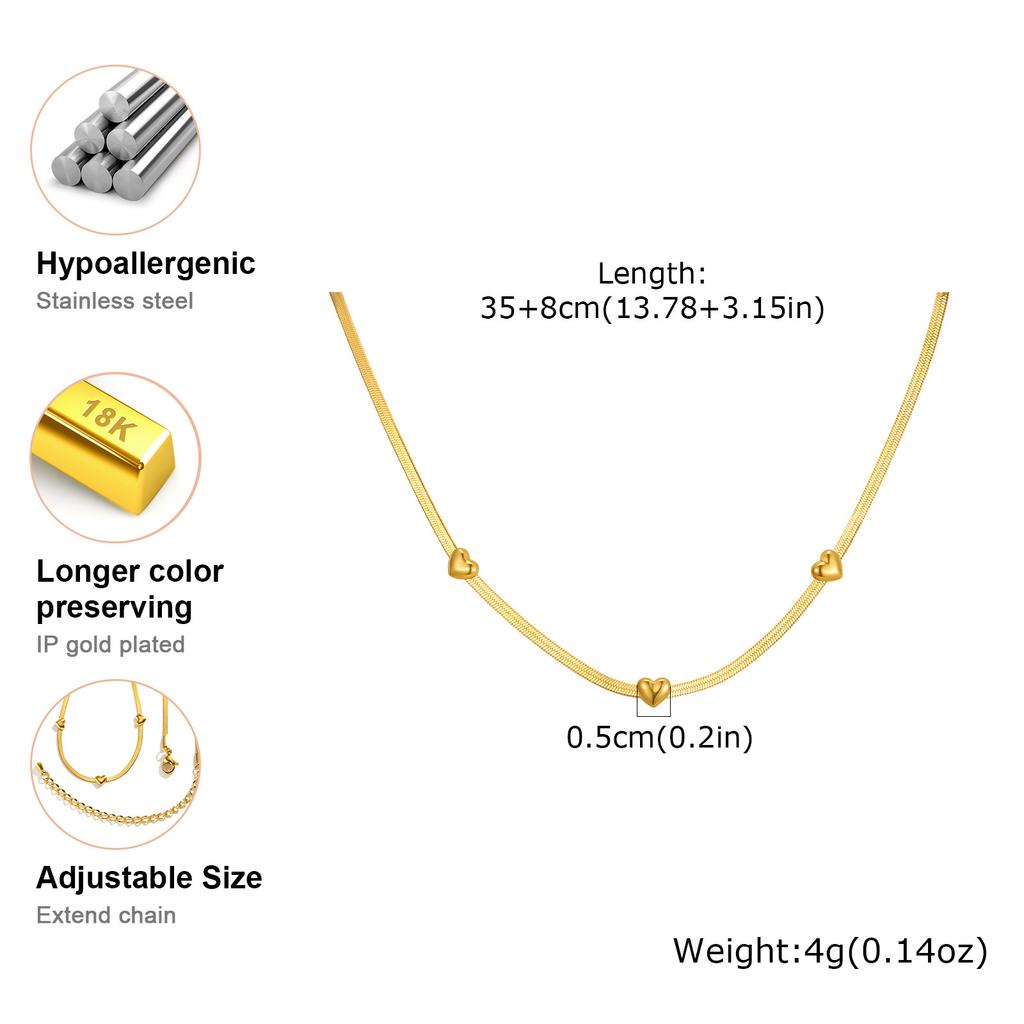 18k Gold Plated Choker Necklace for Women, Gold Plated Stainless Steel, Bowknot Heat Butterfly Collar Bone Chain Necklace
