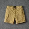 Men's Cotton Slim Fit Solid Color Three-Quarter Shorts - Trendy Summer Stretch Pants