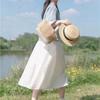 Women's White High-Waist A-Line Midi/Maxi Skirt - French Chic Soft Style for Summer - Versatile Slim-Fit & Elegant