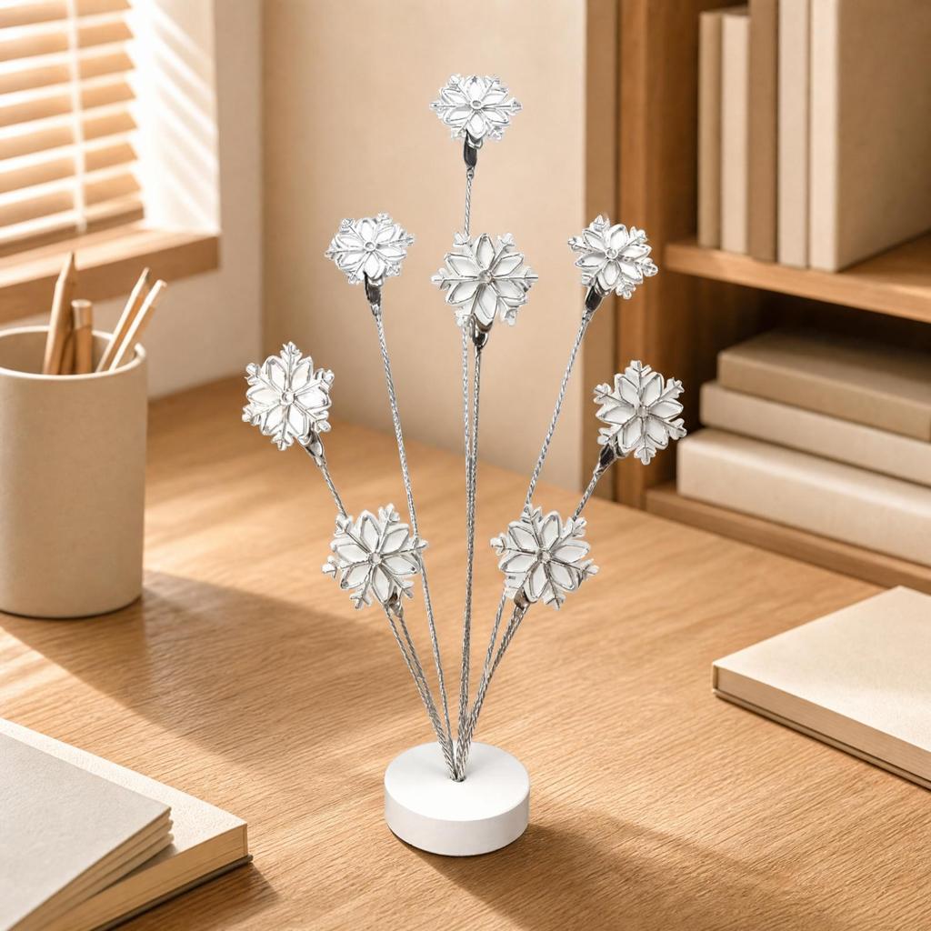 Desktop Memo Clip Holder with Snowflake Clips Decorative Picture