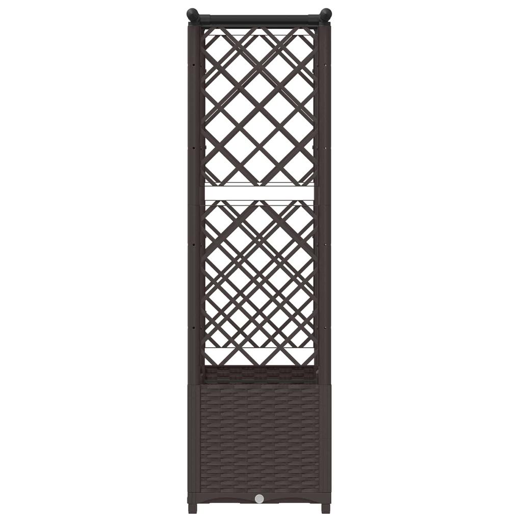 Raised Garden Bed with Trellis and Hanging Roof Brown 124.5 X 40 X 138 Cm PP