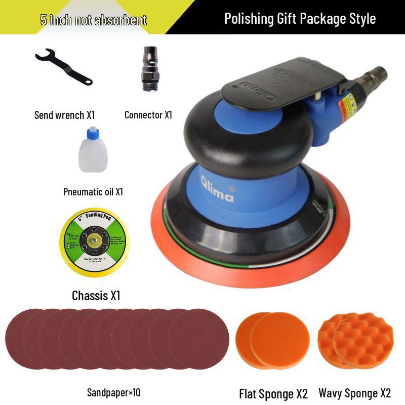 5-inch Stainless Steel Pneumatic Orbital Sander & Car Polisher