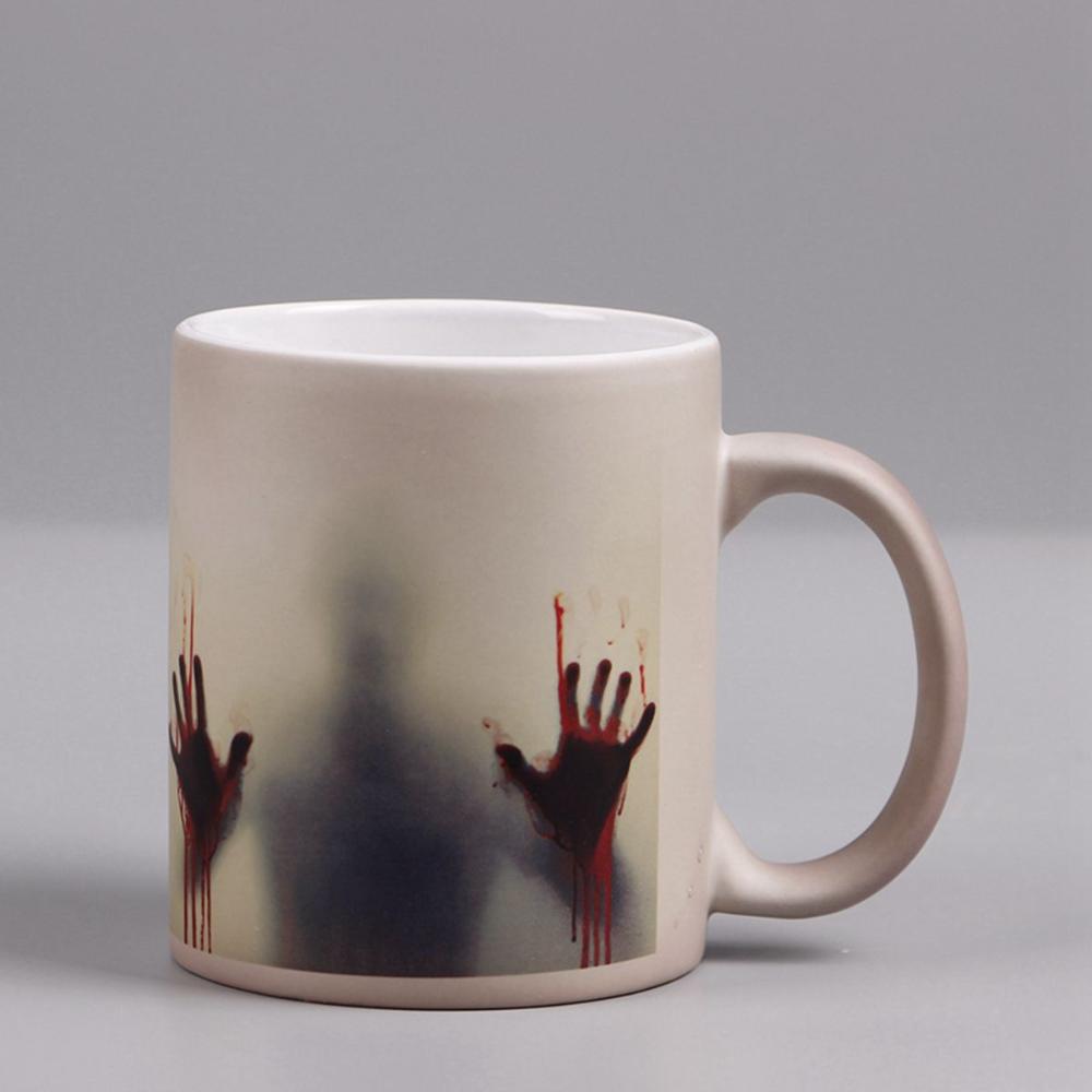 Novelty Creative Color Changing Halloween Decoration Coffee Mug Drinkware Tea Cup Milk Bottle