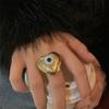 Vintage Blue Evil Eyes Insect Ring for Women Girls Exaggerated Unique Metal Animal Finger Ring Party Jewelry Gifts