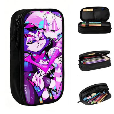 Custom  H-Hazbins Cartoon Manga Cute Pencil Case Boy Girl Big Capacity Japan Comic Pencil Bag Pouch Students Stationery