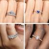 925 Sterling Silver Ring Sparkling Blue Heart Crown Snowflake Ring for Women Original 925 Silver Rings Brand Jewelry Joyas